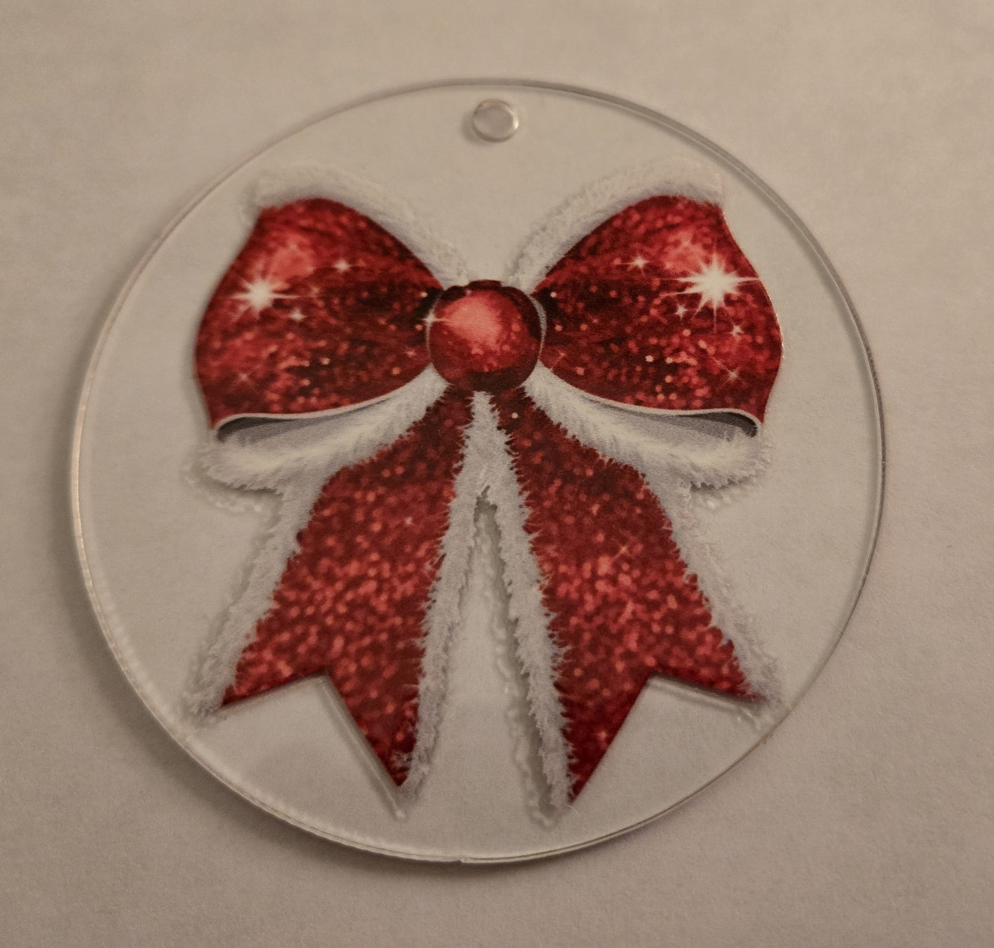 Glittery Snow Bow Ornament