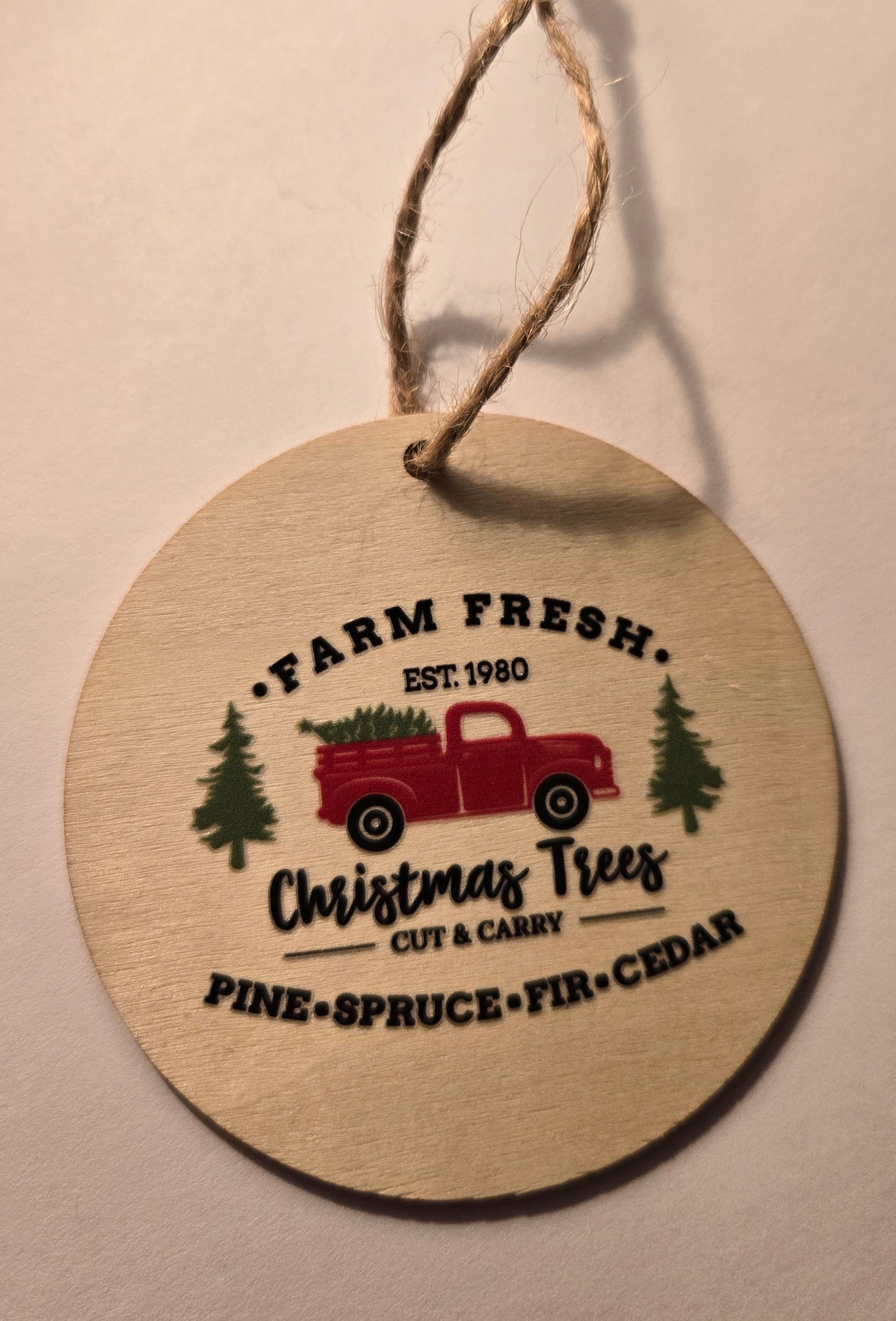 Unpainted Red Truck Christmas Ornament
