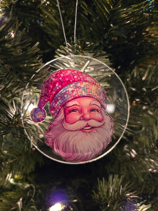 Disco Hat Santa Claus Ornament