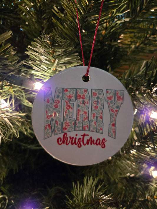 Merry Christmas Ceramic Ornament