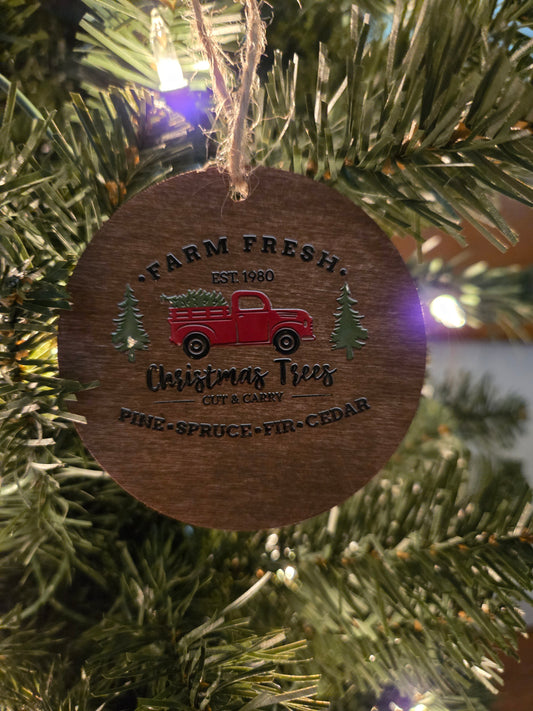 Red Truck Christmas Ornament