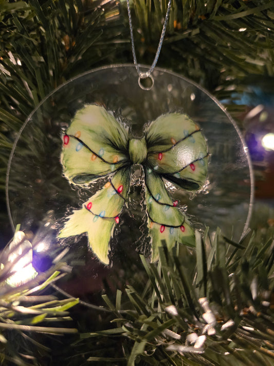 Green Grinch Bow Ornament