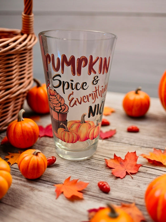 Fall/Autumn Glass 16 oz