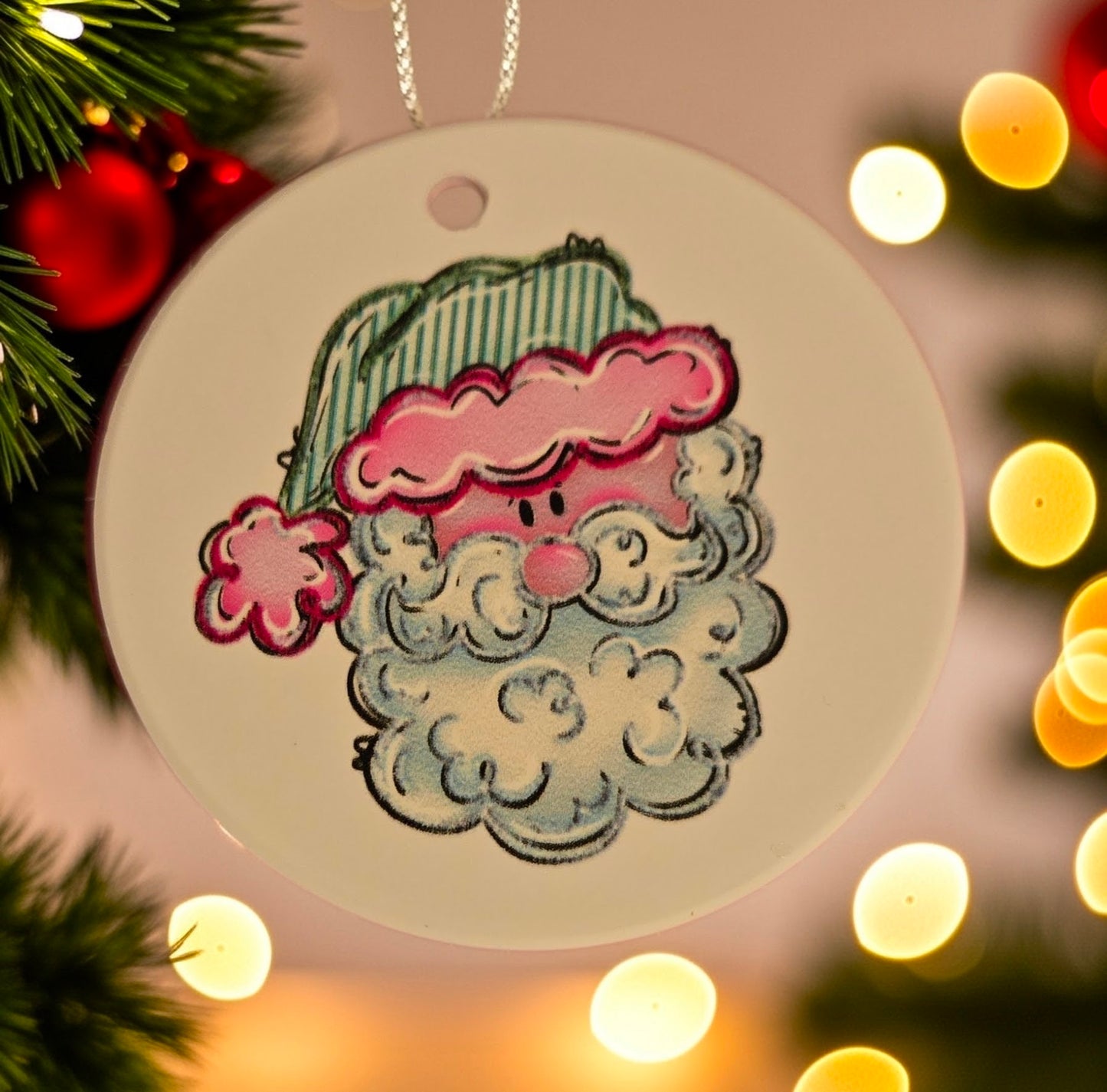 Pajama Hat Santa Ornament