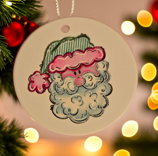 Pajama Hat Santa Ornament