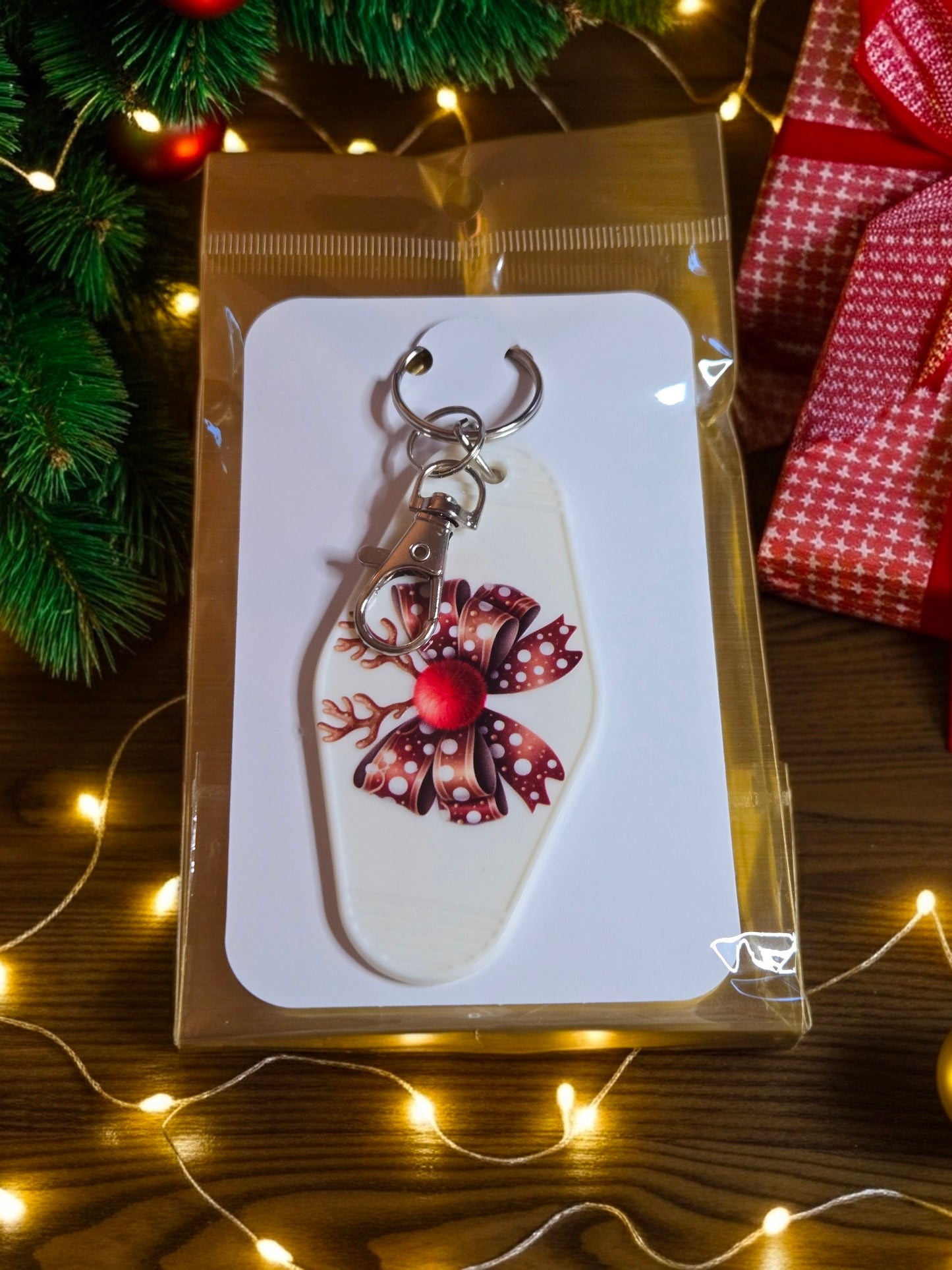 Reindeer Bow Keychain