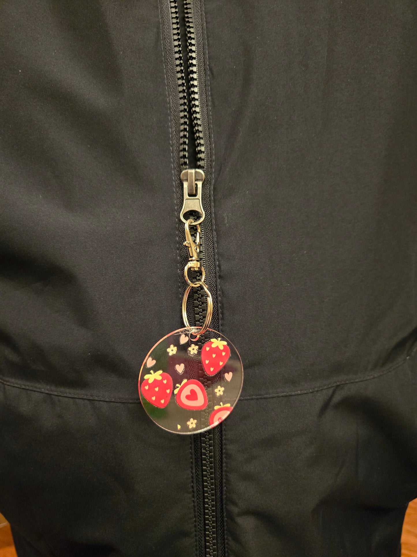 Strawberry Heart Zipper Pull