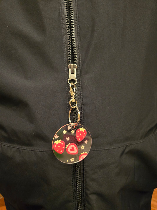 Strawberry Heart Zipper Pull